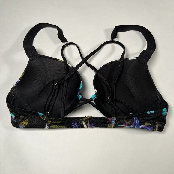 Victoria Secret 36D Bombshell Push Up Bikini Top Butterfly Print Shine Strap - Picture 8 of 10